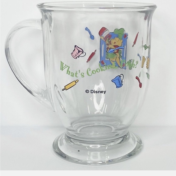 Vintage Disney What's Cooking Pooh? 16oz Footed Mug Anchor Hocking. - Picture 3 of 7